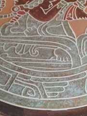 Classic Maya or Aztec Folk Art Reproduction Plate Wall Art 11.75in B4