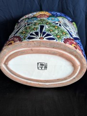 Talavera ceramic flower pot from Mexico.