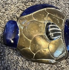 Unique Ceramic Fish Brass Covered With Twisted Edging Detail Figure Armored Fish