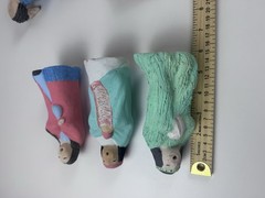 Mexican Nativity Set Folk Art Handmade Hand painted Clay Unknown Artist