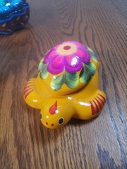 Hand-painted Mexican Clay Trinket Boxes Skull/Fish/Turtle and More Set Of 4