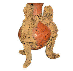 MAMA MONO Original Vintage Mexican Pottery Huichol Reptile Statue Sculpture Vase