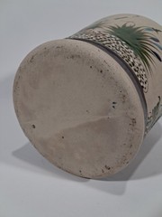 Ken Edwards Tonala stoneware pottery floor vase bird snake butterfly vintage