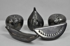 Dona Rosa Barro Negro Black Pottery Fruit Mexico Mid Century Modern – 5 Pcs