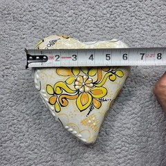 Talavera Heart Wall Decor Mexican Pottery Art Hand Painted 7 X 6 x 2 In