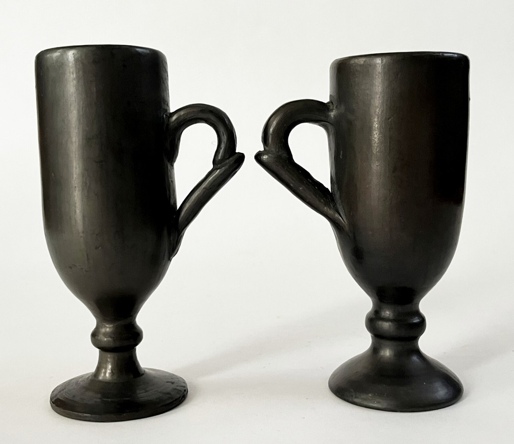 2 VTG MEXICAN OAXACAN COYOTEPEC BARRO NEGRO BLACK CLAY LAMA WESTERN AIRLINES CUP