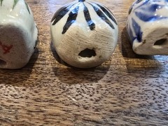 Vintage Miniature Mexican Tonala Pottery Owls Handmade Folk Art Collectibles Set