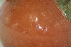 Unique Mexican red clay terracotta, folk art pot w/ frog handles