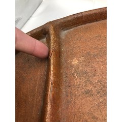 Vintage Terra Cotta Glaze Red Clay Fish Shape Tabletop Warmer w/Defect READ NOTE