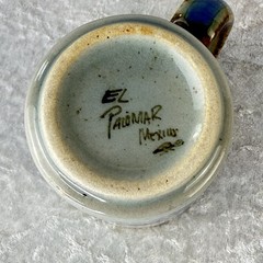VTG Ken Edwards Pottery El Palomar Mexico Tonala Blue Bird 8oz Coffee Mugs