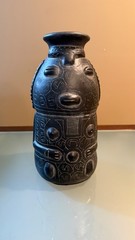 Mid Century Modern Oaxaca Mexico Barra Negro Black Clay Vase