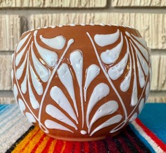 Mexican Ceramic Flower Pot Planter Folk Art Pottery Handmade Talavera #1