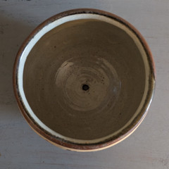 Netzi Tonala Plant Hanger Pot w Drainage Hole Mexican Stoneware Pottery Signed
