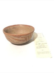 Pre-Classic 100-300 AD Nynte Pottery Bowl w. Red Painted Design.6”Rx3”T -Museum