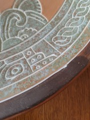 Classic Maya or Aztec Folk Art Reproduction Plate Wall Art 11.75in B4