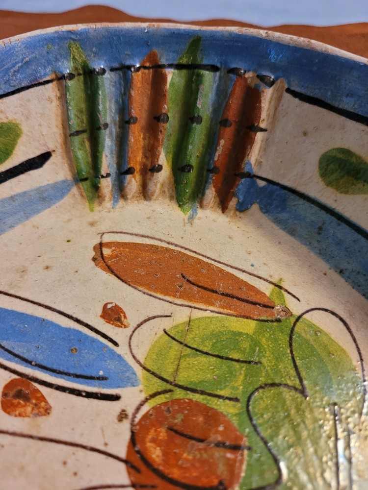 México Pottery Vintage 1940-50’s Possibly Made In Oaxaca ,Floral & Modern Motifs