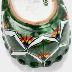 Talavera Camacho Mexico Lead Free Oval Dish 7.5″ Hand Painted Green Bowl