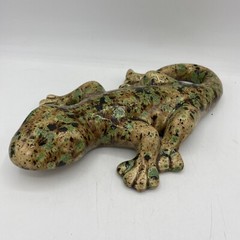 Ceramic Lizard Gecko Decorative Art Cantina Decor Beige Brown Green