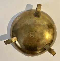 Salvador Terán Modernist Mosaic And Brass Footed Ashtray 7″ Diameter
