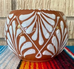 Mexican Ceramic Flower Pot Planter Folk Art Pottery Handmade Talavera #7