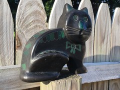 Mid Century Modern Mexico Pottery Cat Figurine Barro Negro Oaxaca FELGUEREZ ?