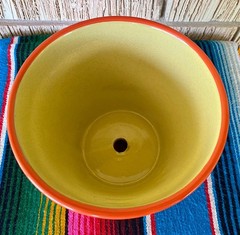 Lg Mexican Ceramic Flower Pot Planter Folk Art Pottery Handmade Talavera L#9
