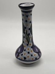 Vintage Talavera Pottery Hand-Painted Bud Vase – Mexican Signed