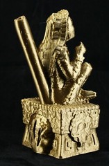 Aztec Xochipilli Death Whistle God of Ecstasy Art & Music Ancient Gold USA MADE