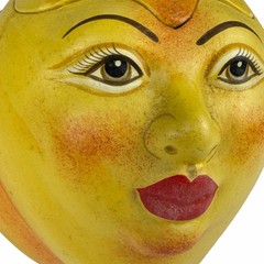 Vintage C. EL MEX Anthropomorphic Fruit Face Candle Set of 3 Mexico Folk Art