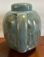 Mara Mexico Blue Slate Stoneware Teapot Pitcher Classic Faces Design Art