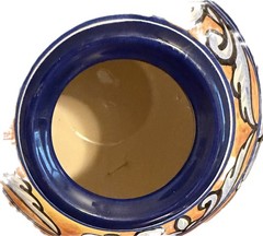 Talavera Style Hand Painted Mexican Table Top Torch Oil Lamp Ceramic 11″ No Wick