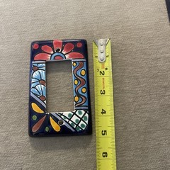 Mexican Talavera Art Pottery Ceramic Handmade Single Switch Plate Cover 3×5”