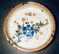 CLASSIC TONALA Cobalt blue Floral Design Grannycore 3 Slot Ashtray Decor