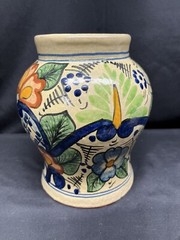 A Beautiful Vintage MCM Signed Casai Mexico 8” Pottery Vase Hand Painted