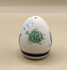 Turtle Ocean Tonala Mexico Sandstone Pottery Hand Painted Salt Shaker Single