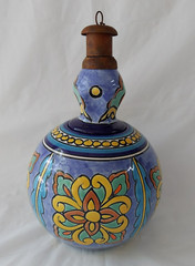 Tierra Fina Hand Painted Mexican Table Top Torch 11 ” Tall