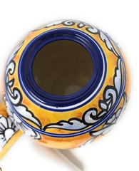 Tierra Fina Hand Painted Mexican Table Top Torch 11 ” Tall – Yellow