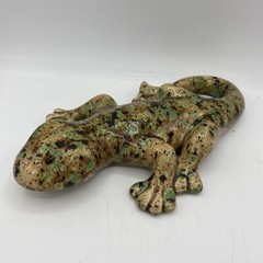 Ceramic Lizard Gecko Decorative Art Cantina Decor Beige Brown Green