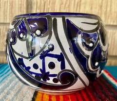 Mexican Ceramic Flower Pot Planter Folk Art Pottery Handmade Talavera #1