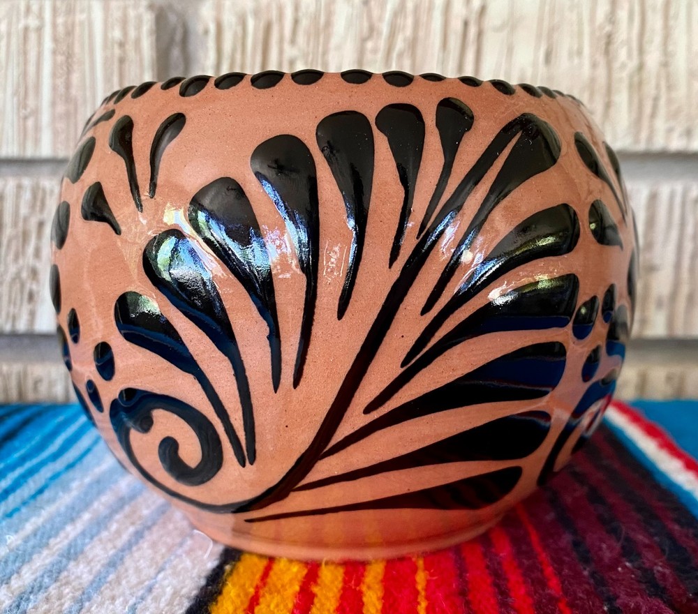 Mexican Ceramic Flower Pot Planter Folk Art Pottery Handmade Talavera #4