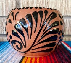 Mexican Ceramic Flower Pot Planter Folk Art Pottery Handmade Talavera #4