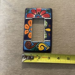 Mexican Talavera Art Pottery Ceramic Handmade Single Switch Plate Cover 3×5”