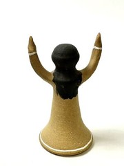Clay Pottery Angel Figure Terracotta Tabletop Art Goddess Uplifted Arms Kemper