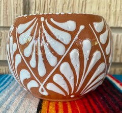 Mexican Ceramic Flower Pot Planter Folk Art Pottery Handmade Talavera #7
