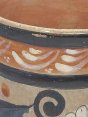 Vintage Tonala Mexico Burnished Clay Pottery Vase – floral and peacock