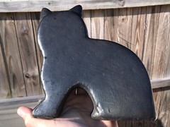 Mid Century Modern Mexico Pottery Cat Figurine Barro Negro Oaxaca FELGUEREZ ?