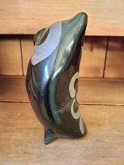 Tonala Oaxaca Black Owl Vintage Pottery Mexico Folk Art Signed Figurine 9″