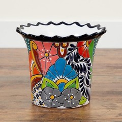 Talavera Ceramic Planter 10×12 Hand-Painted Mexican Drainage Hole Indoor