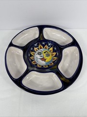 Mexican Talavera Pottery 7pc Hand Painted Chip Salsa Condiment Serving Dish Set