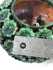 Green Glazed Hilario Alejos Madrigal Michoacan Pottery Pineapple Pot w/ Lid 7”